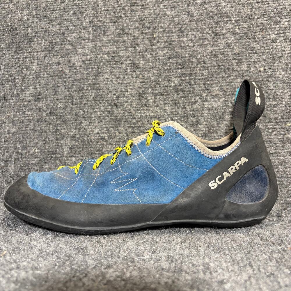 SCARPA Helix Mens Size 11.5 EU 45 Hyper Blue Suede Lace Up Rock Climbing Shoes